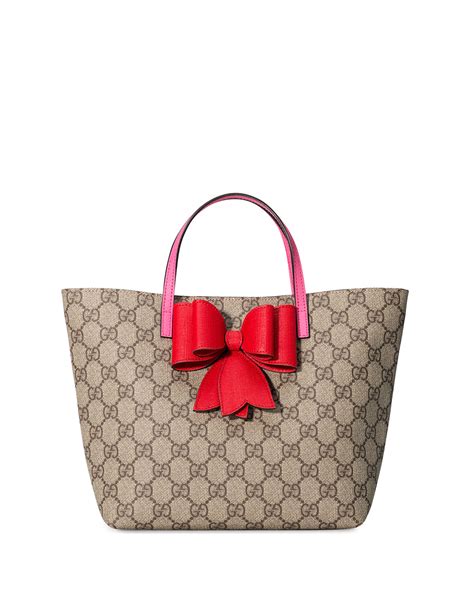 Gucci Girls' GG Supreme Pets Tote Bag, Beige 